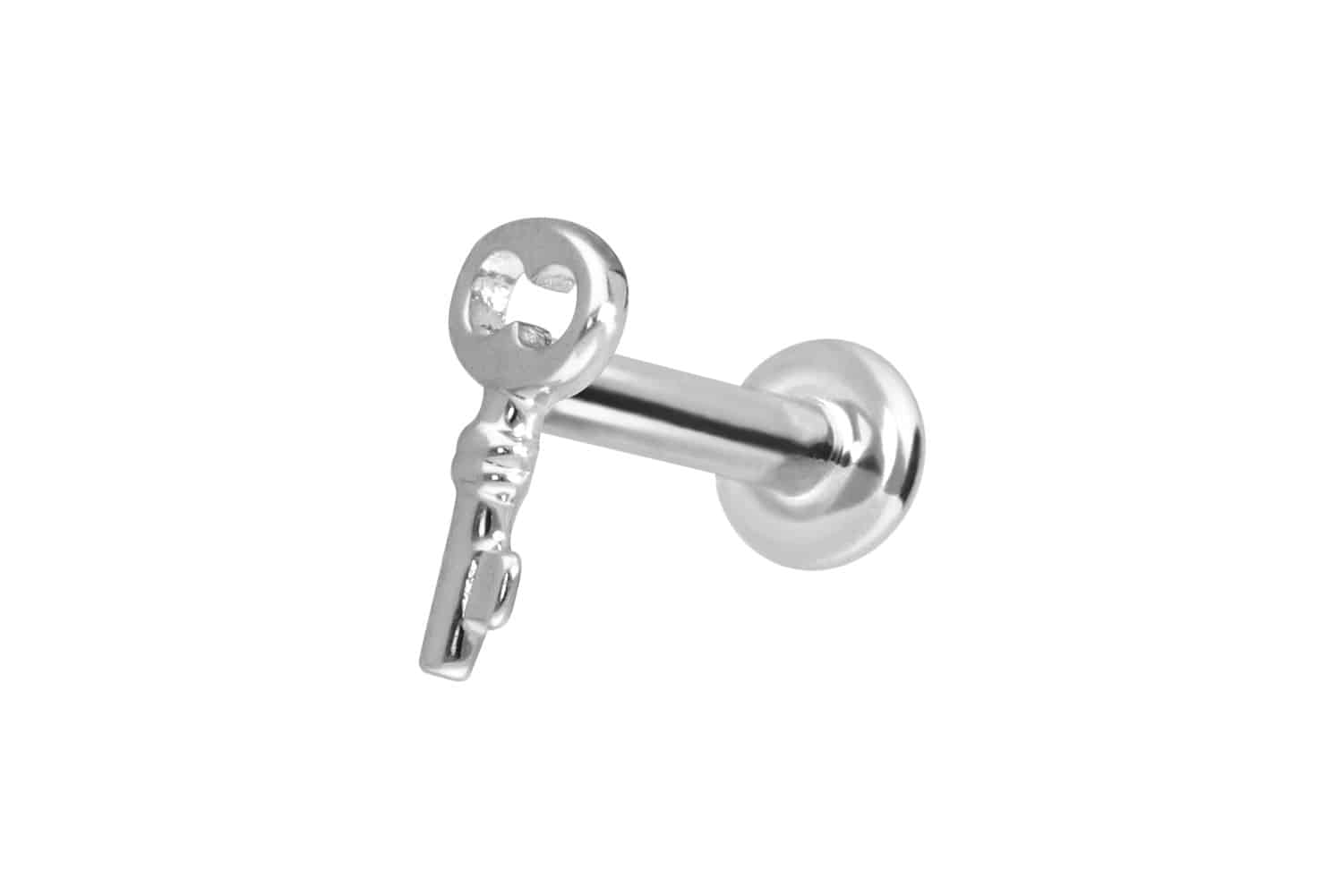 14 Karat Gold Labret Piercing mit Innengewinde SCHLÜSSEL